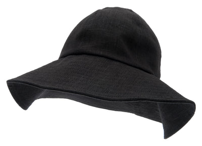 Sun hat - Doris Linen Black - CTH Ericson