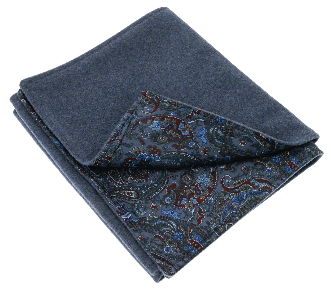  Blue Scarf with paisley patternin cashmere 