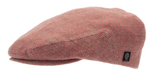Röd Gubbkeps Flat cap i linne från Växbo Lin