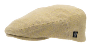 Gul  Gubbkeps Flat cap i linne från Växbo Lin