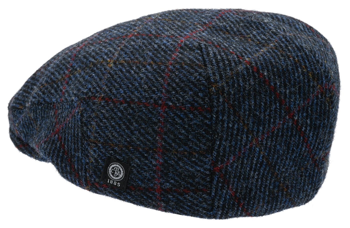 Blue Harris Tweed Flat cap, Blå Tweedkeps
