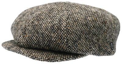 Donegal Tweed Gatsby cap, Grey Bakerboy cap