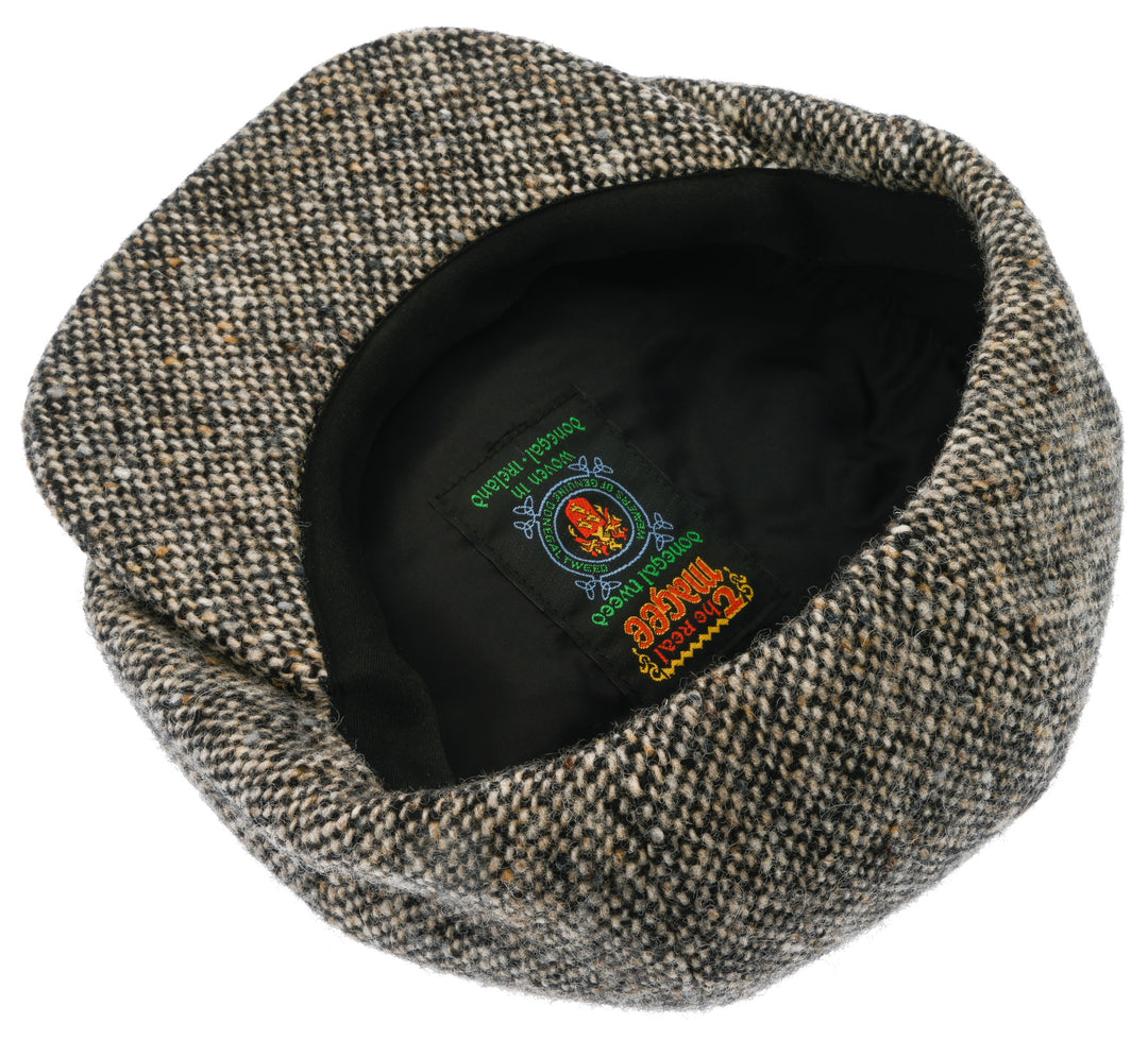Gatsby Donegal Tweed Salt Pepper Black Newsboy cap, Big