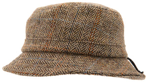 Brown Harris Tweed Walking hat, Bucket Hat
