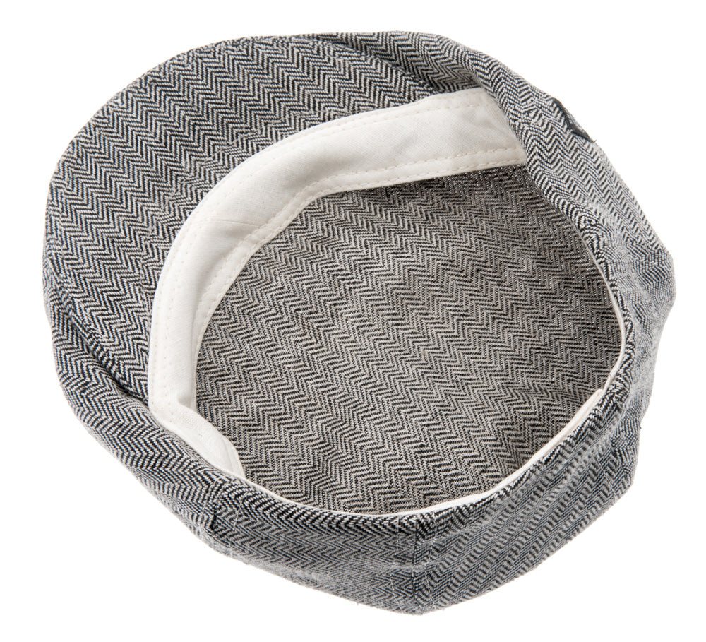 Grey Flat cap in cool linen for summer